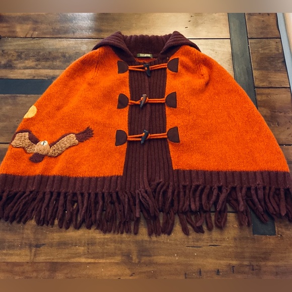 eco-ganik - vintage knitted woman’s poncho - organic cotton - size small - Picture 2 of 5